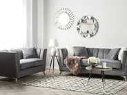 Sofa 3 Seater GAULA Velvet Grey_706377