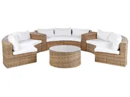 Garden Lounge Set with Table 9 Seater SEVERO PE Rattan Golden Brown_904494