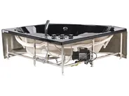 Corner Hot Tub with LED CUYABENO 2110 x 1500 mm Black_1033702