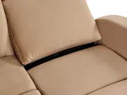 Manual Recliner Living Room Set 3 Seater VERDAL Velvet Light Brown_1081287