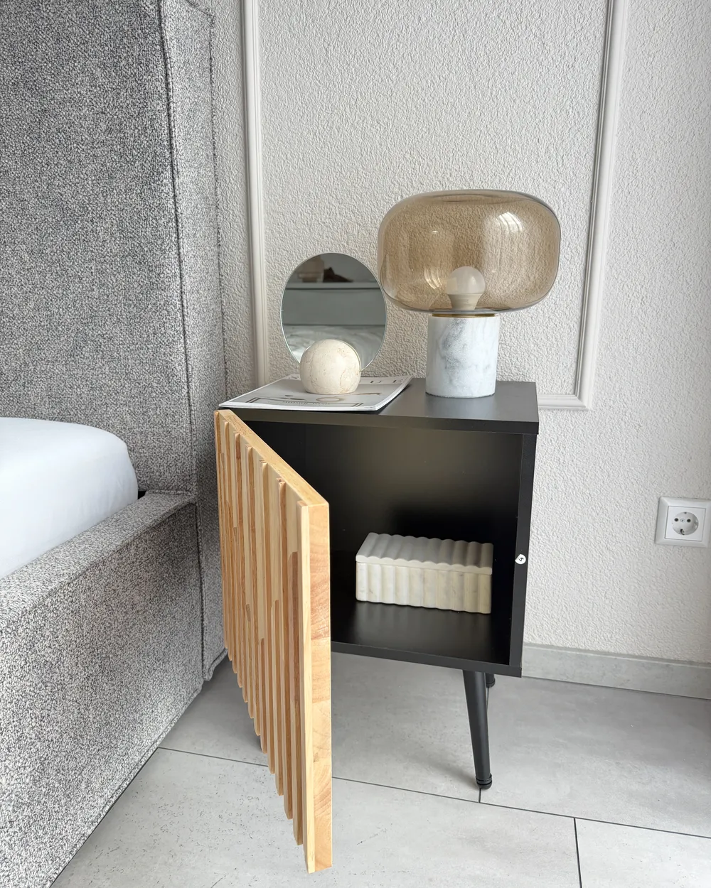 Bedside Table DALCROSS Brown/ Black_1056643