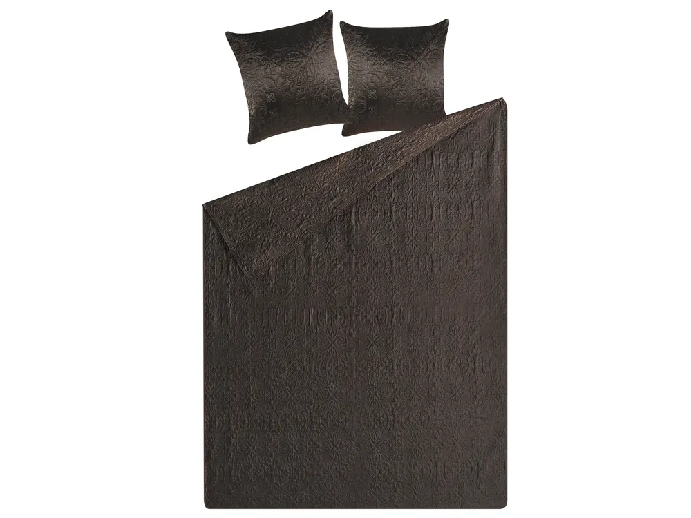Bedspread with Cushions RAYEN 140 x 210 cm Brown_822059