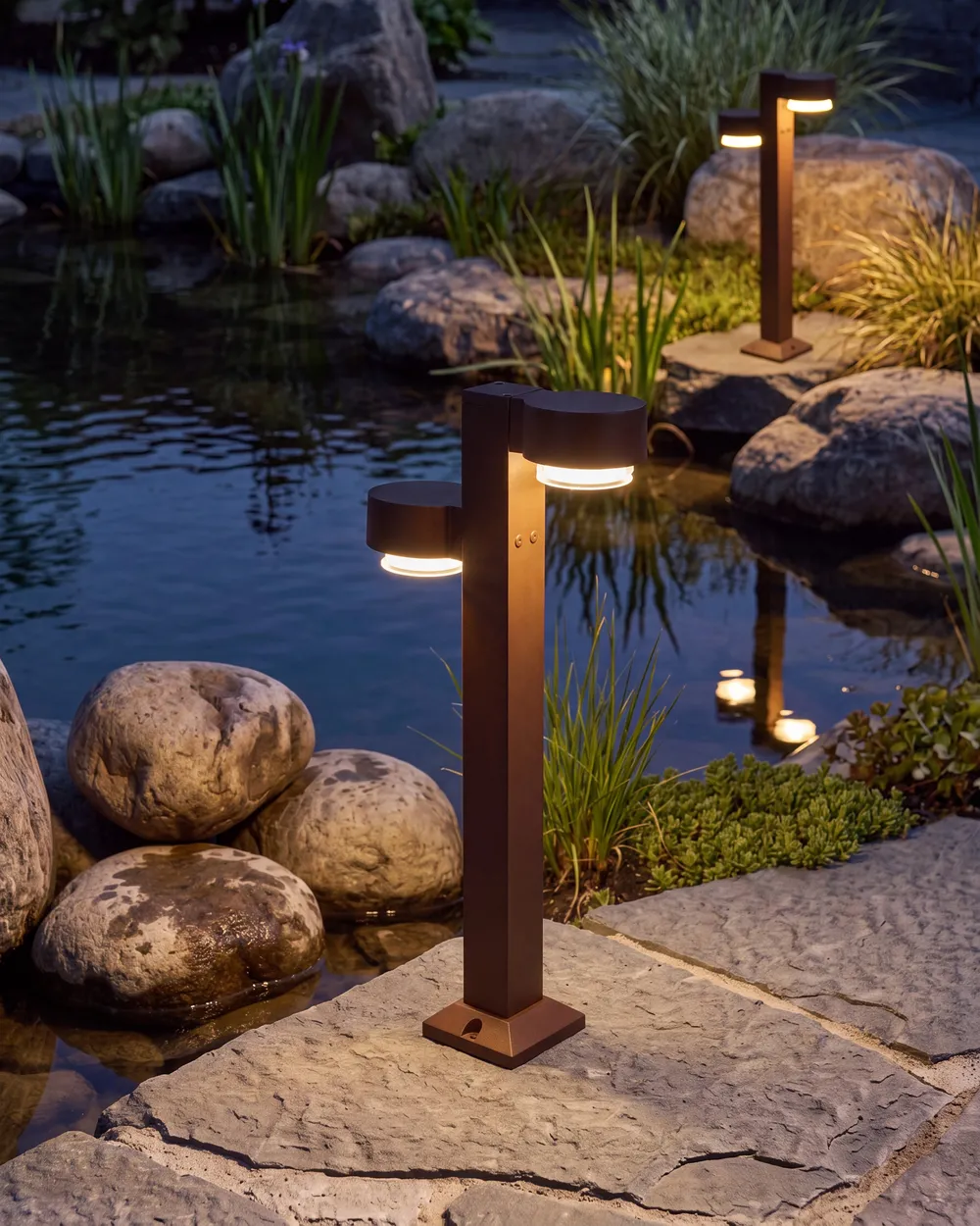 Outdoor LED Bollard Lamp TORDERA Brown