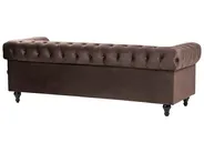 Sofa 3 Seater CHESTERFIELD Velvet Dark Brown_1065039