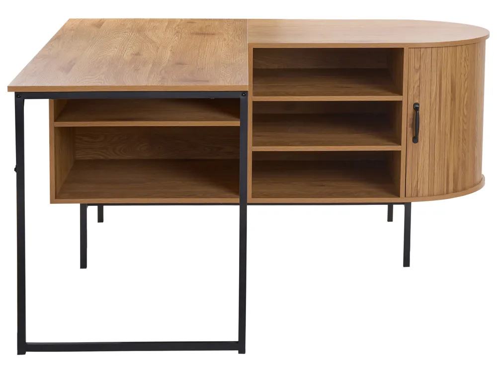 Corner Desk SOLARI 140 cm 140 cm Light Brown_1045904
