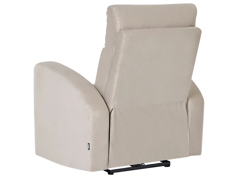 Electric Recliner Living Room Set 3 Seater VERDAL Velvet Beige_1081024