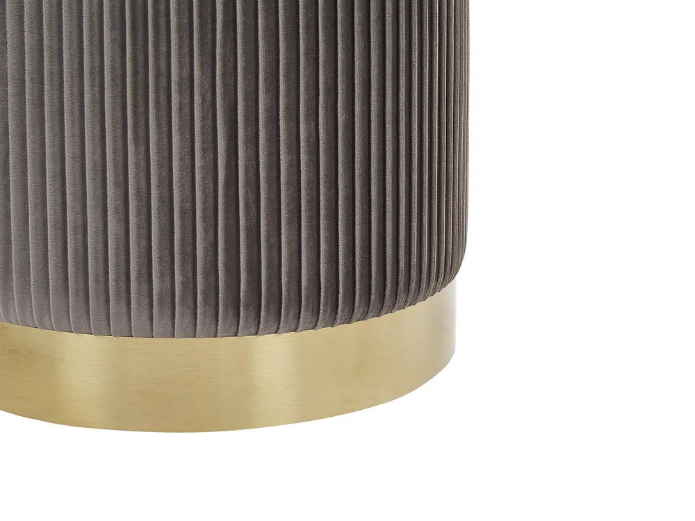Set of 2 Storage Pouffes MIRAMAR Velvet Grey_772676
