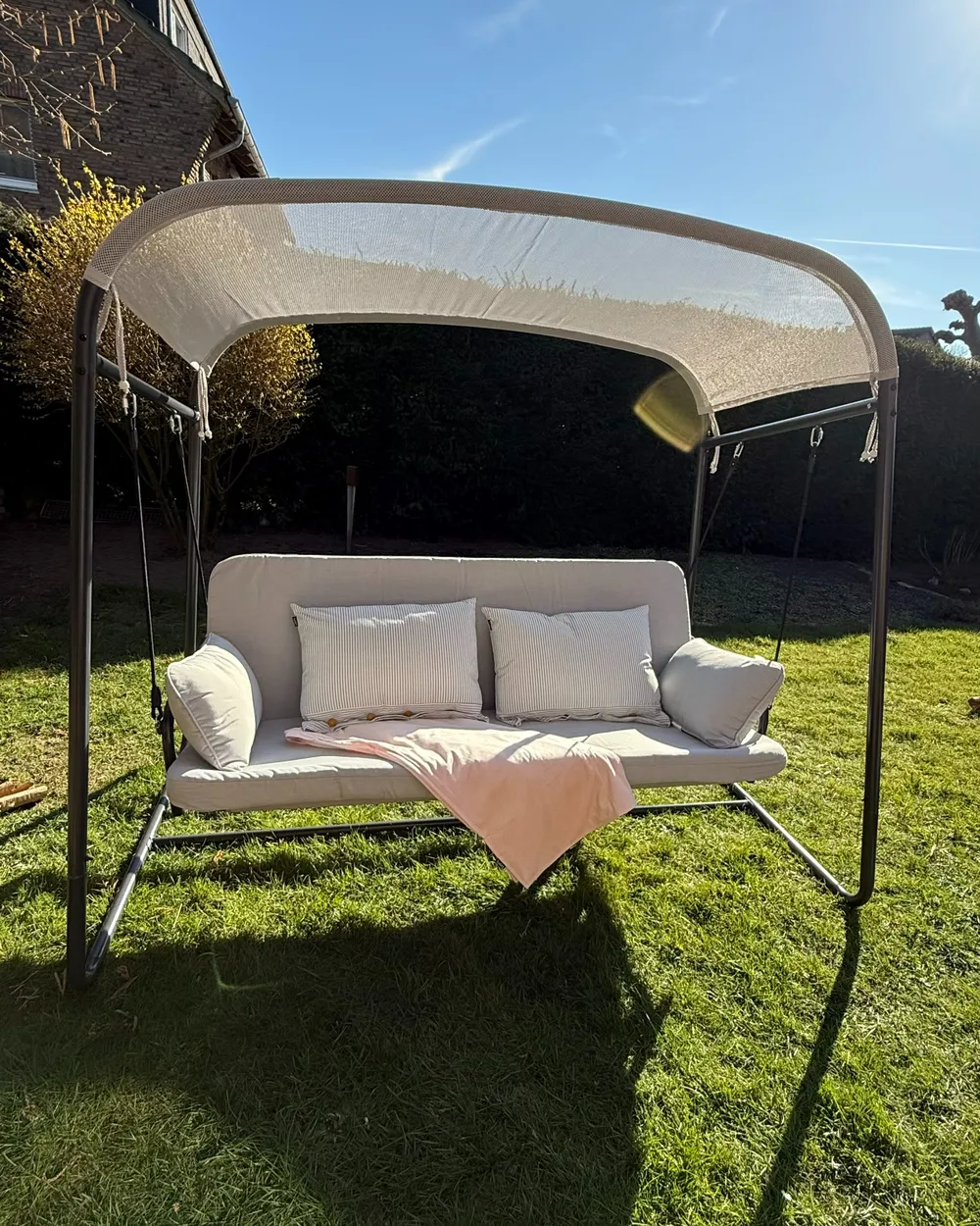 Patio Swing MARSCIANO Metal Light Grey_981767