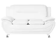 Soffa 2-sits LEIRA Konstläder Vit_1058871