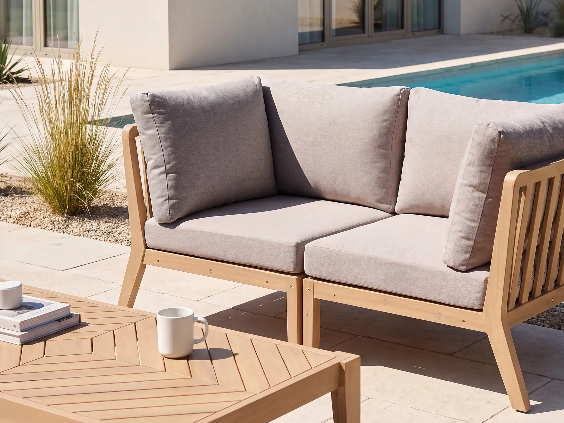 Trädgårdshörnsektion RIVELLO Akaciaträ Ljusbrun_1156188