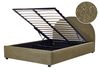 Ottoman Bed VAUCLUSE Boucle Olive Green 140 x 200 cm (EU Double)