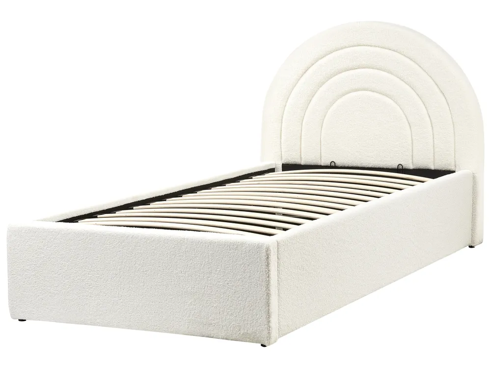 Kids Ottoman Bed ANET Boucle Off-White 90 x 200 cm (EU Single)_959435