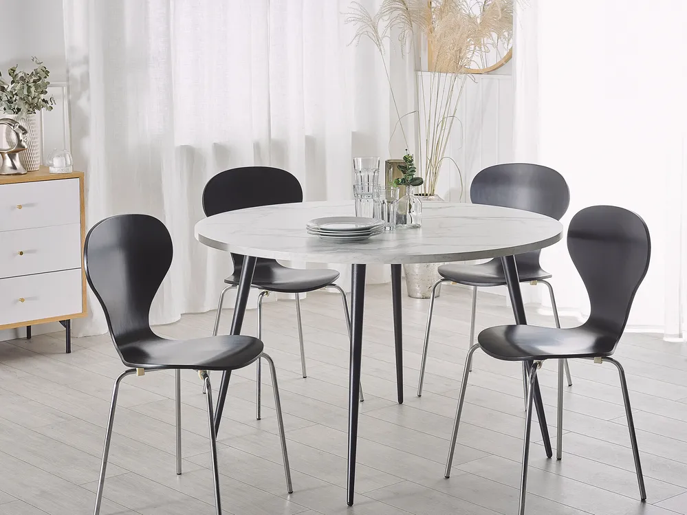 Dining Table ODEON White Marble 120 cm 120 cm