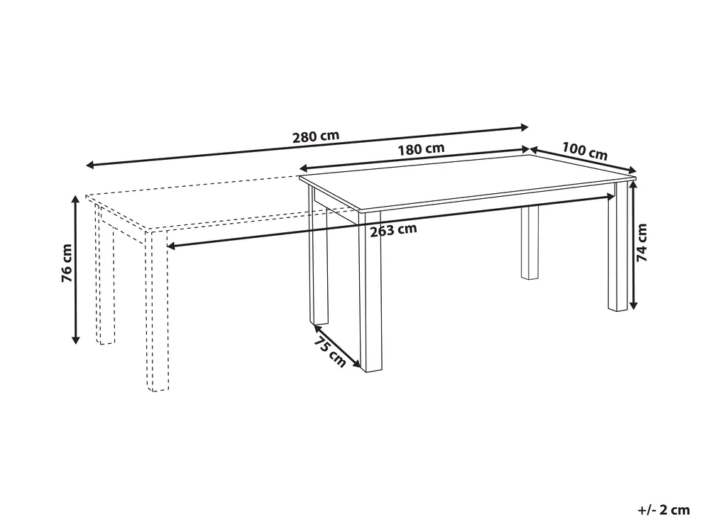 Extending Conference Table MADURA 100 cm 180/280 cm Light Ash Wood_1078852