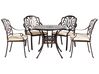 Garden Dining Set 4 Seater ANCONA with Cushions Metal Dark Brown