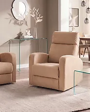 Reclinerfåtölj VERDAL Sammet Ljusbrun_1175389
