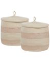 Set of 2 Baskets SILOPI Cotton Light Beige