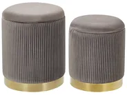 Set of 2 Storage Pouffes MIRAMAR Velvet Grey_772659