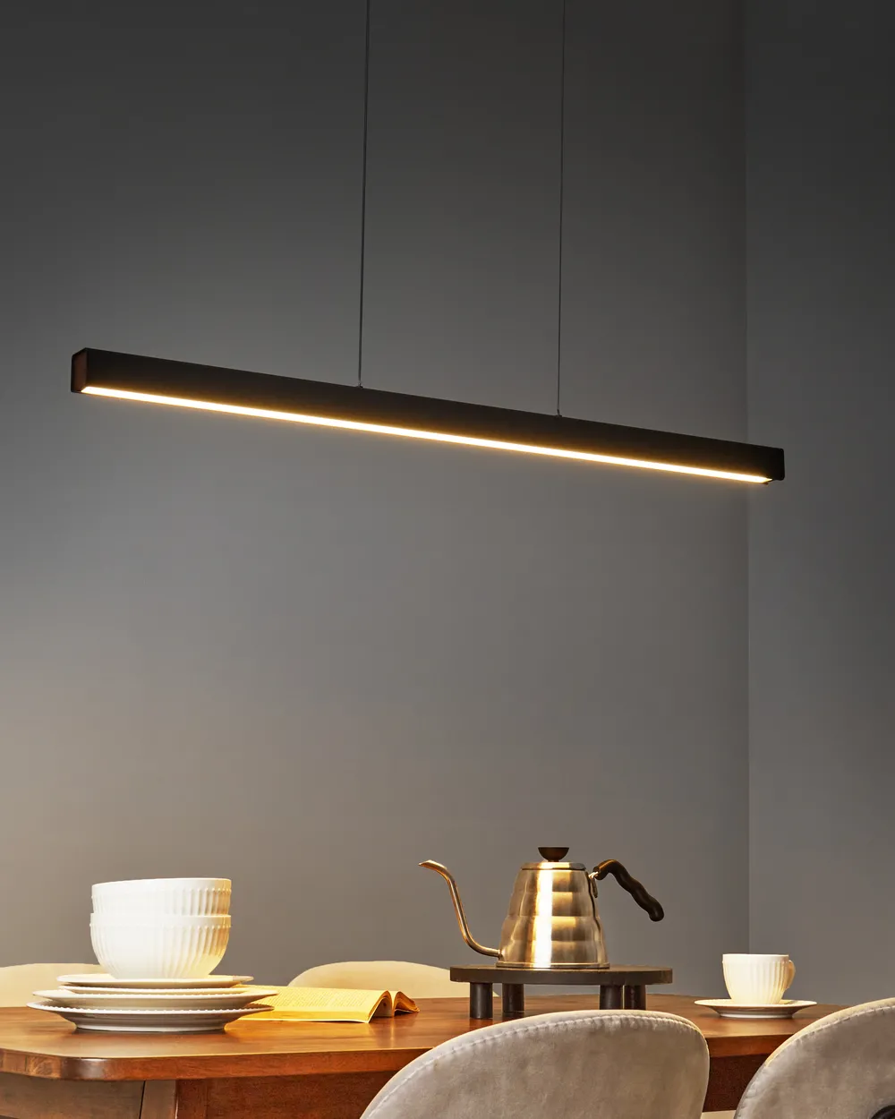 LED Pendant Lamp ARENAS with Remote Black