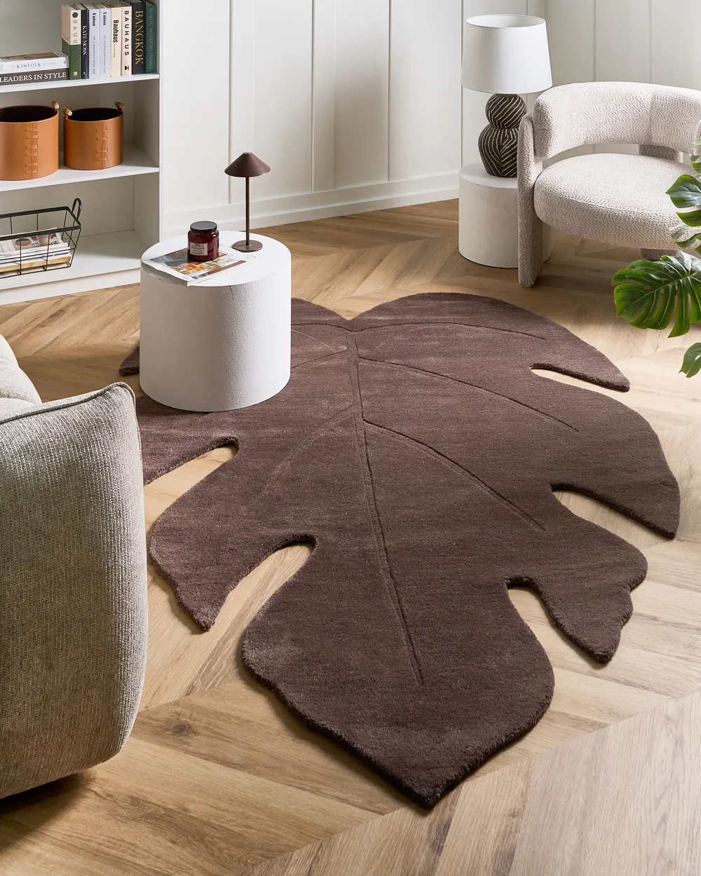 Rug NAINITAL Dark Brown 160 x 230 cm Wool