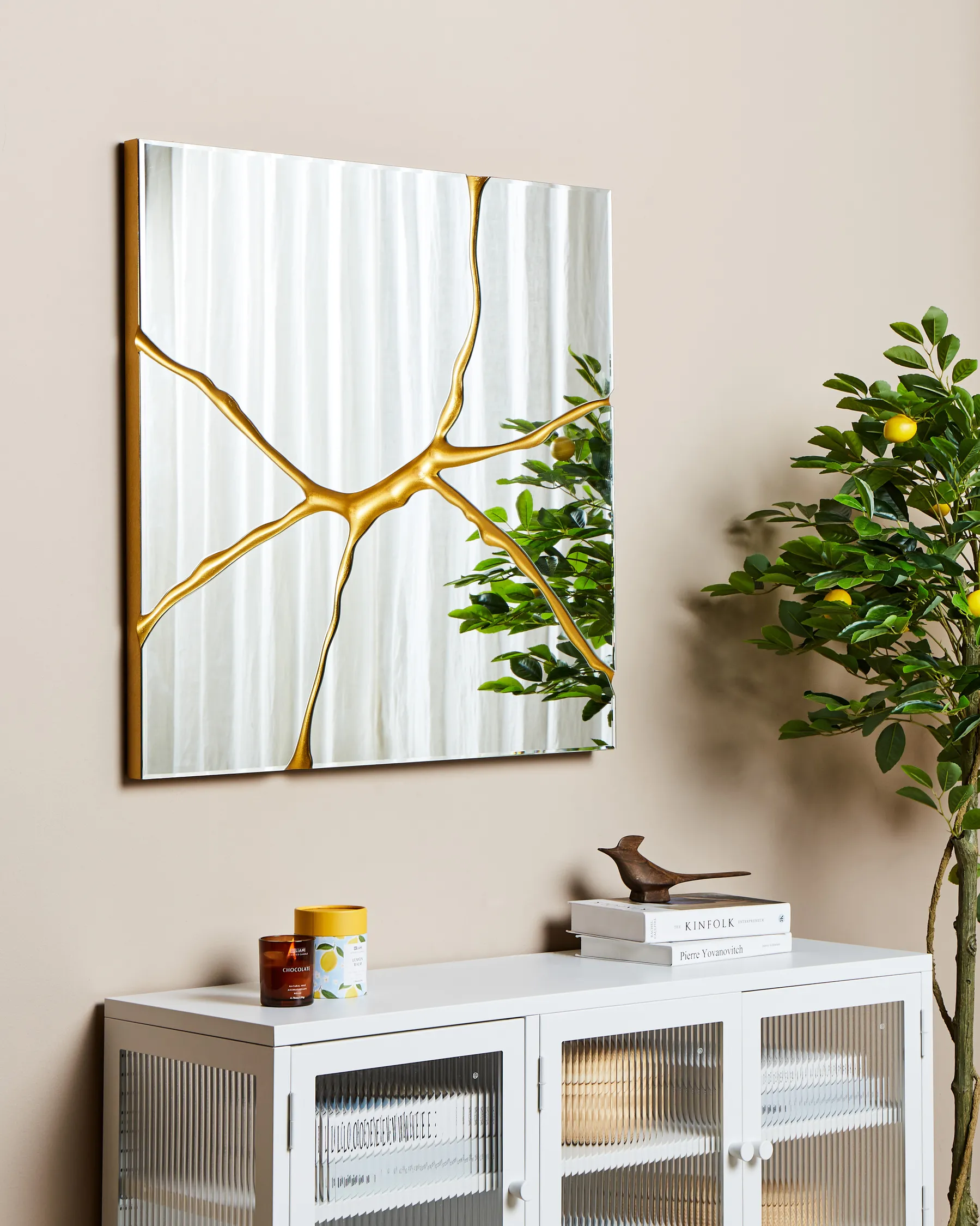 Wall Mirror COOLE 80 cm 80 cm Gold_915612