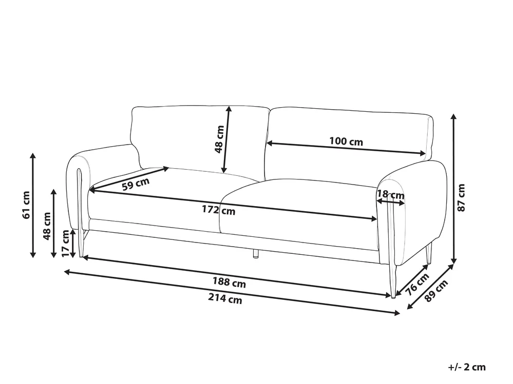 Sofa 3 Seater SKARO Chenille Taupe_1156599