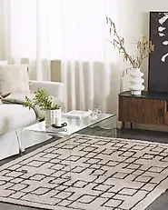 Rug TURHAL Beige 140 x 200 cm Cotton_1183332