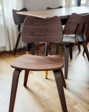 Set of 2 Dining Chairs DIANA Wood Brown_1034855