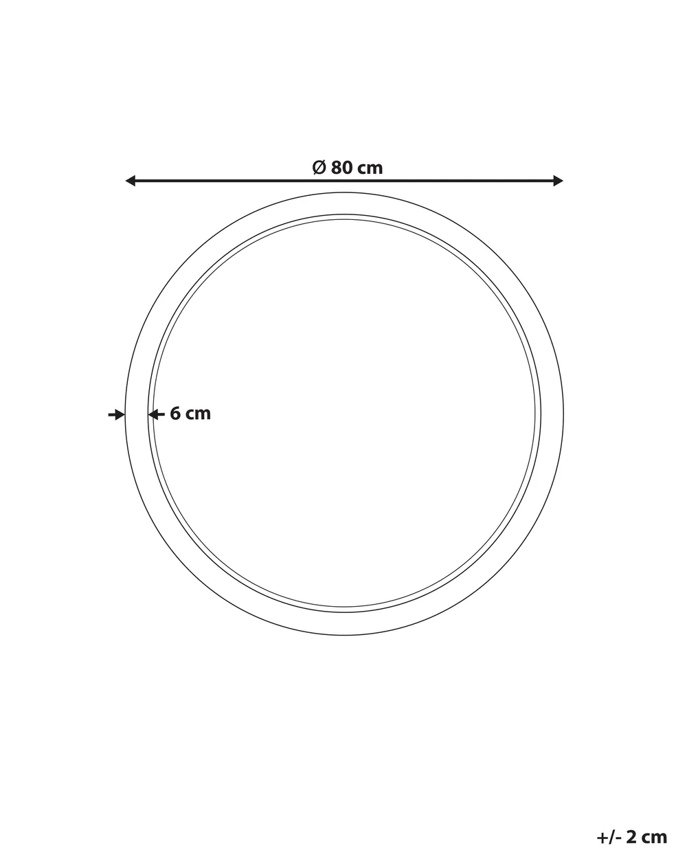 Wall Mirror ANLEZY 80 cm 80 cm Rattan Natural_938868