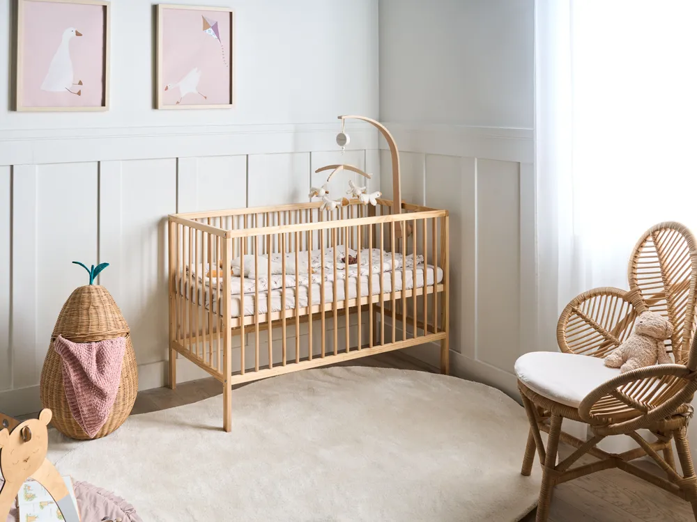 Baby Cot Bed Pine Wood BELENGER 60 x 120 cm Light Brown
