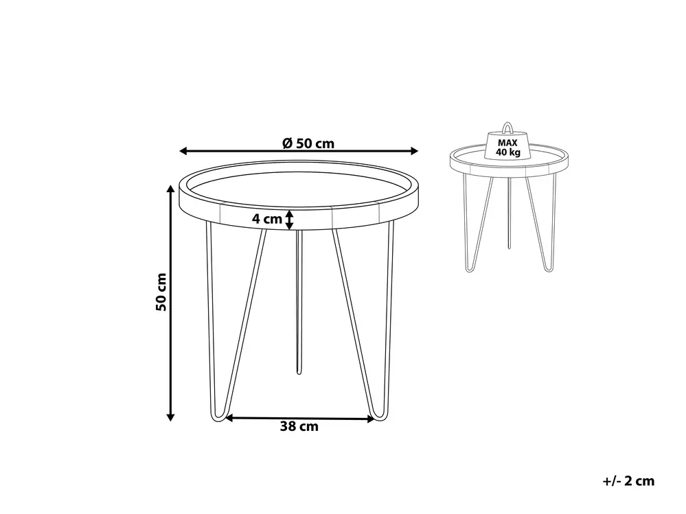 Side Table BONDISS Wood Dark Brown_815460