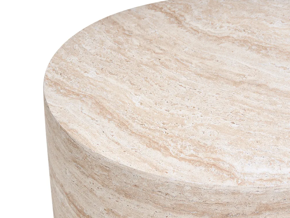 Coffee Table ASIERIO 70 cm 70 cm Travertine Effect_1007441