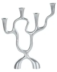 Ljusstake FAMOES 41 cm Metall Silver_968299
