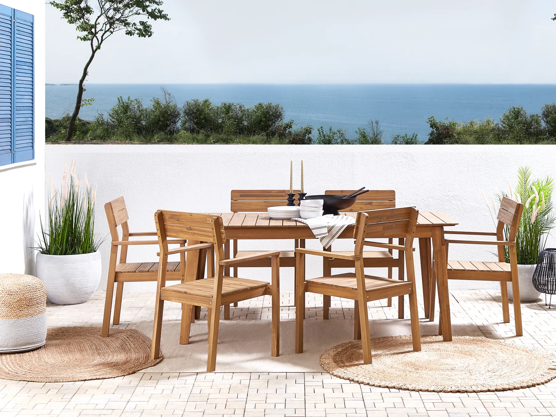 Garden Dining Table FORNELLI 180 cm 90 cm Acacia Wood Brown_823582