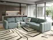 Modular Corner Sofa 5 Seater KIVVIK Fabric Green Left Hand_1045741