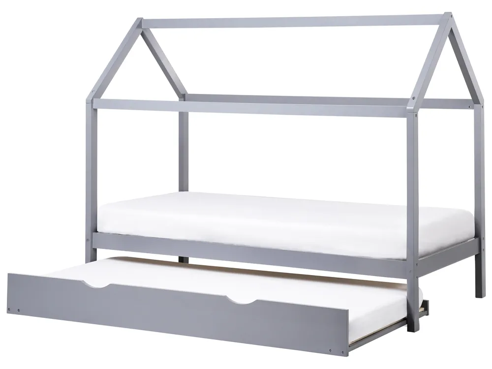Utdragbar barnsäng Furu CRILLON 90 x 200 cm Grå_961926