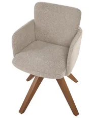 Set of 2 Dining Chairs Swivel EVELYN Boucle Beige_1125698
