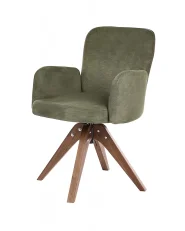 Set of 2 Dining Chairs Swivel JEAN Fabric Green_1151844