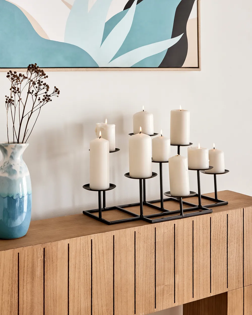 Candle Holder LAMEGO 23 cm Metal Black