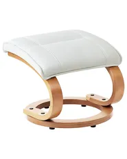 Massage Chair MAJESTIC with Footstool Faux Leather White_697989