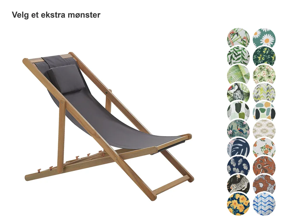 Sammenleggbar solstol AVELLINO med erstatningsstoff Akasietre Mørkebrun_860143