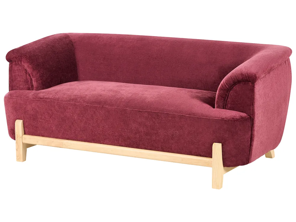 Living Room Set 5 Seater ALNOR Chenille Burgundy_1019123