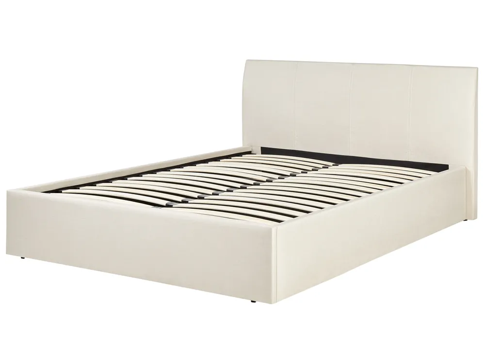 Ottoman Bed ORBEY Fabric Light Beige 140 x 200 cm (EU Double)_906914