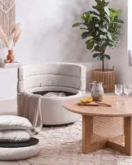 Svängbar fåtölj RANDERS med förvaring Off-White_1063313