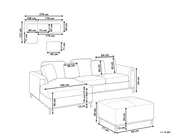 Corner Sofa 4 Seater OSLO with Ottoman Leather Black Right Hand_759669