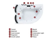 Corner Hot Tub with LED PARADISO 1580 x 1130 mm White Right Hand_979083