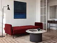 Bäddsoffa 3-sits SENJA Sammet Mörkröd_1154854