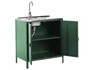 3 Piece Outdoor Kitchen Set with Sink VILAMA Green Metal_974338