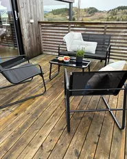 Garden Lounge Set with Table 4 Seater BARREA Metal Black_991838