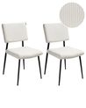 Set of 2 Dining Chairs STURGIS Corduroy Off-White